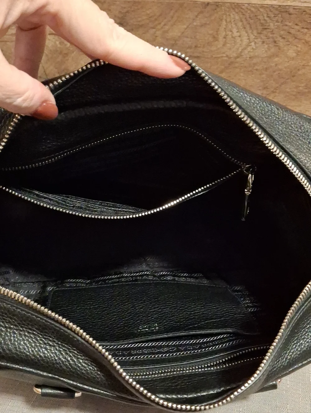 Prada pebbled leather